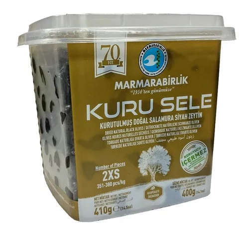 Marmarabirlik KURU SELE Schwarze Oliven in Maisöl 410g