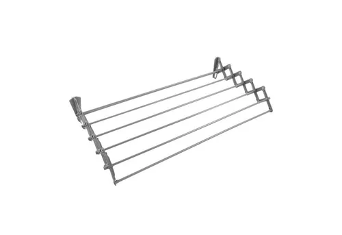 Wandmontierter Wäschetrockner klappbar 90 cm - Platzsparender Wäscheständer für kleine Räume, leicht abnehmbar und zusammenklappbar, aus korrosionsgeschütztem Stahl in Grau.