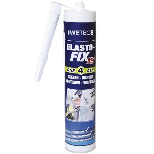 IWETEC ELASTO-FIX MS Polymer Kleb- und Dichtstoff 290ml weiß | pastös, spachtelbar | lösungsmittelfreier Montagekleber mit hoher Anfangsfestigkeit