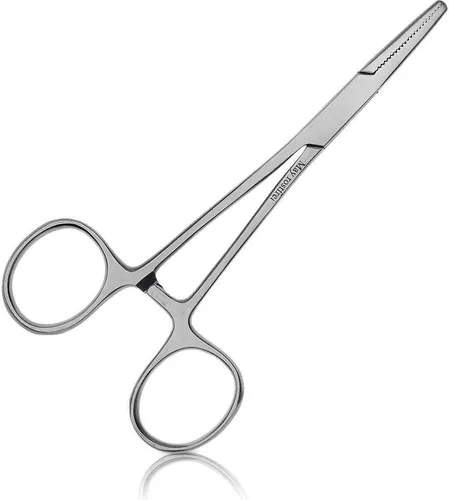 Klemme mit Sperre (Edelstahl) | Gerade (13cm) | Vielseitig für Haushalt, Hobby