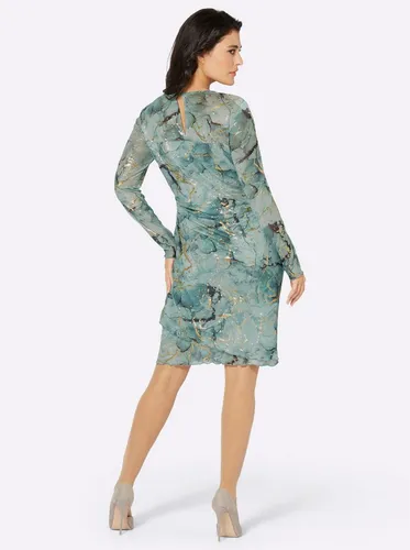 creation L Etuikleid Mesh-Kleid Langarm