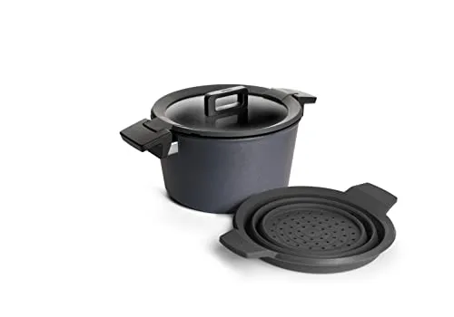 WOLL Kochtopf Concept Plus 5 l Ø24cm - Premium Kochtopf aus Aluminium mit schnitt- und abriebfester Diamantversiegelung, ideal für alle Herdarten, inklusive Induktion. Backofenfest bis 250°C und mit multifunktionalem Deckel für vielseitiges Kochen.