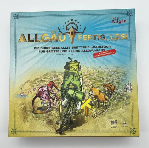Produktbild Allgäu Fertig Los! 4-Auflage Dominik Baumann Fahrrad-Radtour Brettspiel KOMPLETT