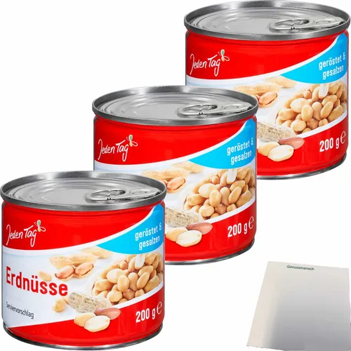 Jeden Tag Erdnüsse geröstet & gesalzen 3er Pack 3x200g Packung usy Block