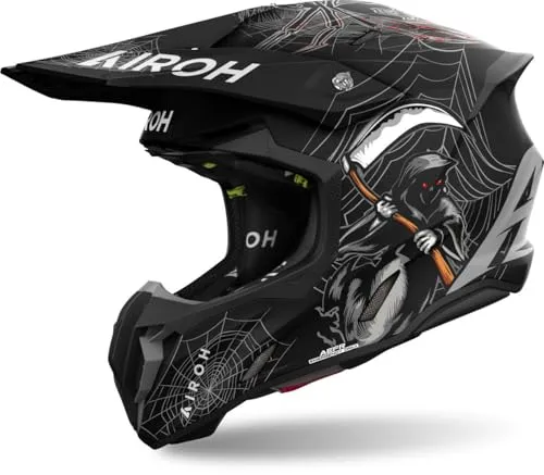 Airoh Twist 3 Arcade Crosshelm schwarz, S - Motorradhelm mit HRT Thermoplastic, herausnehmbaren Polstern und innovativem ASN System zur Reduzierung der Aufprallkraft - perfekt für Sicherheit und Komfort beim Offroad-Fahren.