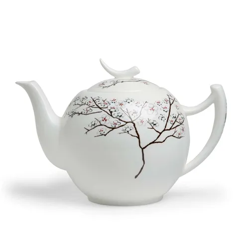 Teekanne TeaLogic White Cherry 1,0l - Kirschblüten Fine Bone China Porzellan