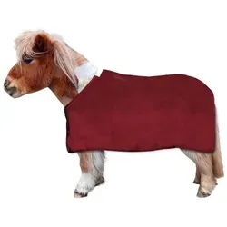 EQuest Pferde-Abschwitzdecke Dralon Pferdedecke speziell für Shettys, bordeaux rot 80 cm cm