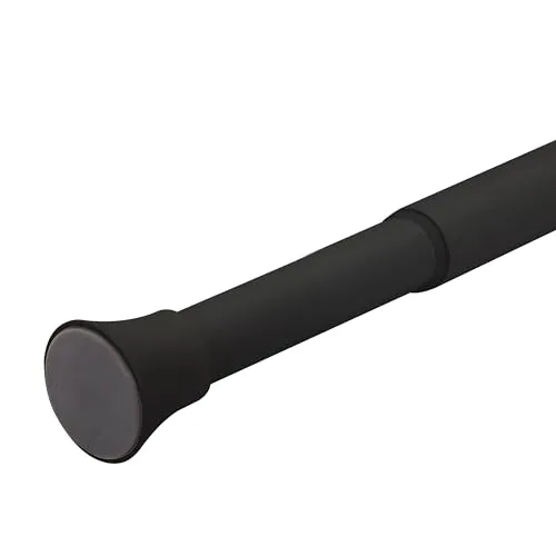 Mardom gardinenstange ohne bohren - teleskop vorhangstange, teleskopstange vorhang, robust, universell, Federzugmechanismus, sicherer Halt Schwarz 170-280
