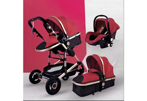TPFLiving Kombi-Kinderwagen 3in1 Set in rot von TPFFamily