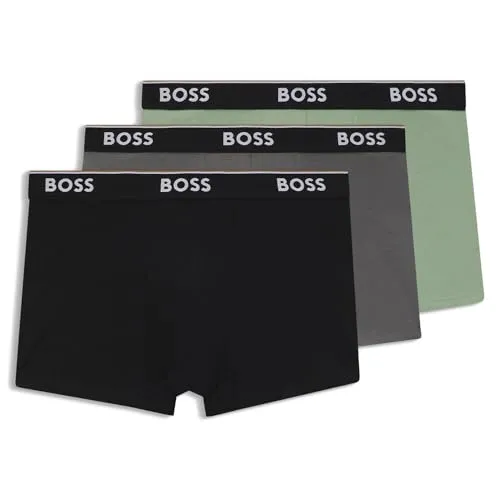 BOSS Trunk (Packung, 3-St) aus Stretch-Baumwolle mit Logo-Bund in Größe L - Bequeme und passgenaue Unterwäsche aus elastischem Material, ideal für den täglichen Gebrauch. Die mittlere Bundhöhe und das bunte Design sorgen für Komfort und Stil.