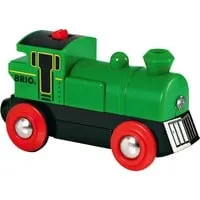 BRIO World 33595 Speedy Green Batterielok - Batteriebetriebene Lok mit Scheinwerfer, vorwärts und rückwärts fahrend, ideal für Kinder ab 3 Jahren