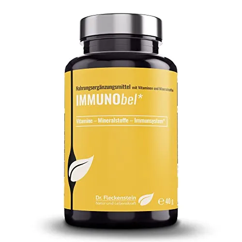 Dr.Fleckenstein IMMUNObel, Immunsystem booster mit Colostrum, Vitamin D3 + K2, Zink & Selen plus Olivenblattextrakt und Lactobacillus plantarum. Hochkonzentriert und -wirksam