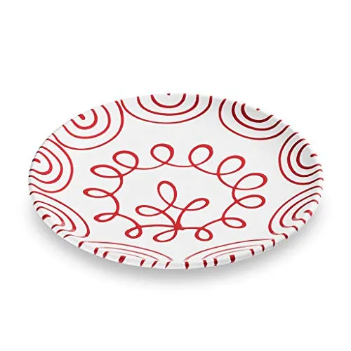 Gmundner Keramik Rotgeflammt Speiseteller 25 cm - Teller aus hochwertiger Keramik, Durchmesser 25 cm, ideal für stilvolle Tischdekoration und besondere Anlässe.
