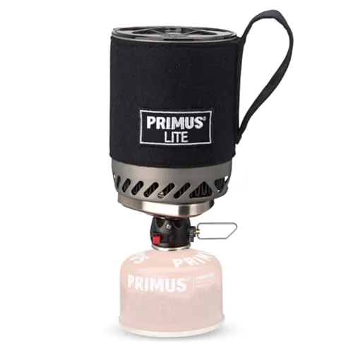Primus Lite Kochersystem - Campingkocher mit außergewöhnlicher Brennstoffeffizienz, ideal für Trekking und Outdoor-Aktivitäten – leicht und platzsparend für einfaches Verstauen.