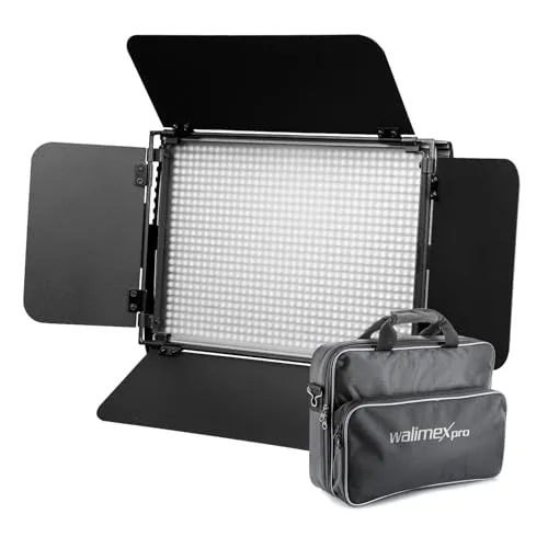 Walimex pro LED Niova 900 Plus Daylight Videoleuchte 54 W - Dauerlichter mit dimmbarem Tageslicht für professionelle Beleuchtung, ideal für Studiofotografie und kreative Lichtsetzung.