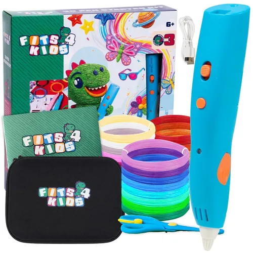 Fits4Kids Kabelloser 3D Stift für Kinder ab 6 Jahren – Blau