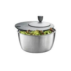 GEFU Salatschleuder ROTARE - 3 Liter mit einfachem Kurbelantrieb - Salatschleuder aus Edelstahl und Kunststoff, mit herausnehmbarem Siebeinsatz und spülmaschinengeeignet. Ideal für frische, knackige Salate!
