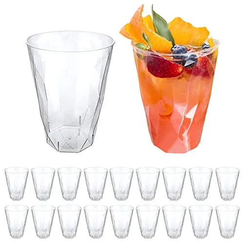 DoimoFlair Cocktailglas Mehrwegbecher Cocktailbecher Ice 41 cl aus Kunststoff Plastik Transparent milchiger Optik Set 20 Stück