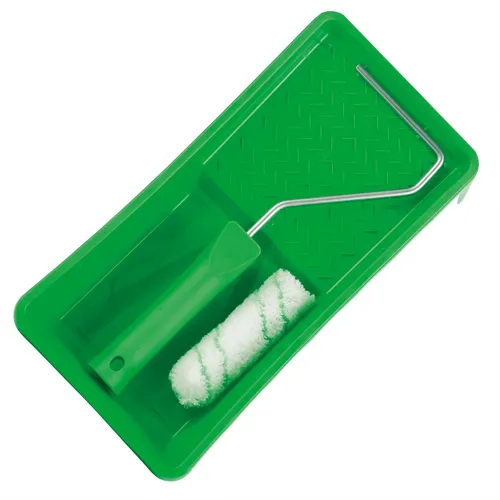 Mako Farb/Lasurroller-Set Mikrofaser extra kurz 10 cm Roller 15x30 cm Farbwanne