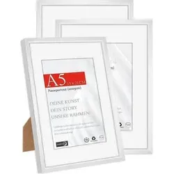 HIMEETIME Bilderrahmen Metall Passepartout 13x18cm Alu | Silber A5 (14,8x21cm) - 3er Set - Elegante Bilderrahmen aus silbernem Aluminium im A5-Format (14,8 x 21 cm) mit Passepartout 13 x 18 cm. Ideal für eine stilvolle Präsentation deiner Lieblingsfotos. Bruchsicheres Kunstglas sorgt für klare Sicht und Langlebigkeit.
