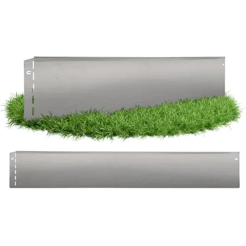 GartenAZ Rasenkante Metall feuerverzinkt 103x13cm - Flexible Rasenbegrenzung - Rasenkanten aus robustem, feuerverzinktem Stahlblech, ideal für saubere Rasen- und Beetabgrenzungen. Einfache Installation ohne Schrauben dank innovativer Verbindungstechnik.