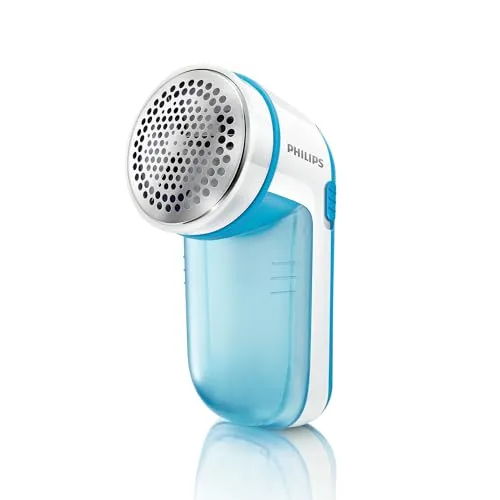 Philips Fusselrasierer, Blau, 2 Höheneinstellungen | 8800 U/min, 3 Maschengrößen für alle Stoffe, Leicht zu reinigen, Kompaktes Design, 2 AA-Batterien (GC026/00)