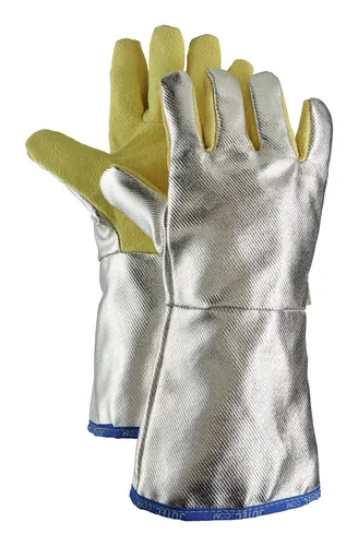 Jutec Hitzehandschuhe L.38cm - Maximaler Hitzeschutz bis 1000° - Arbeitshandschuhe mit Spezialisolierung nach EN 407 und EN 388, ideal zum Schutz vor Strahlungshitze und Schweißspritzern bei Hochtemperaturanwendungen.