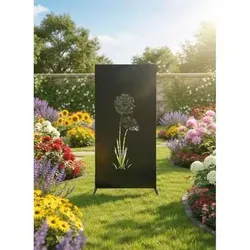 Sichtschutzwand floraworld Blume 2, Anthrazit 90 x 180 cm