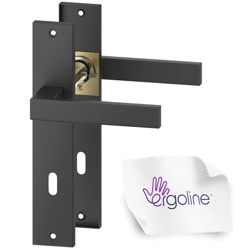 ERGO line CUBE Graphit Türbeschlag Türgriff für Zimmertüren Langschild Drückergarnitur, Türbeschlag, Türklinke Graphit, Türdrücker