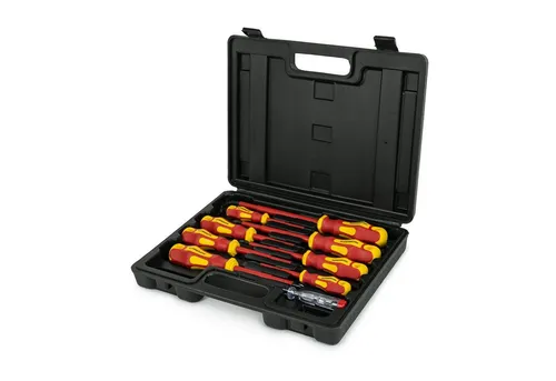 Weber GmbH Schraubendreher VDE Satz 9-teilig, (Set, 9 St), magnetische Klingenspitzen, Spannungsprüfer enthalten