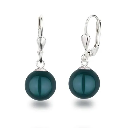 Schöner-SD Perlenohrringe Ohrhänger 925 Silber mit 10mm Perlen - Ohrringe für Damen aus 925 Silber mit 10mm großen tahiti look Perlen. Hochwertig verarbeitet, anlaufgeschützt und hypoallergen – ideal für jeden Anlass und Outfit.