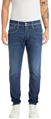 Replay Slim-fit-Jeans Anbass blau 30 - Jeans in Slim-Fit für einen modernen Look, gefertigt aus 99% Baumwolle für hohen Tragekomfort und Maschinenwäsche geeignet.