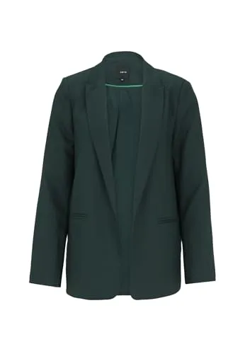 Zero Damen Longblazer - eleganter Jackenblazer in Grün - Business-Mode mit Paspeltaschen und figurumspielendem Schnitt für einen lässigen, aber stilvollen Look. Ideal für Büro und Alltag.