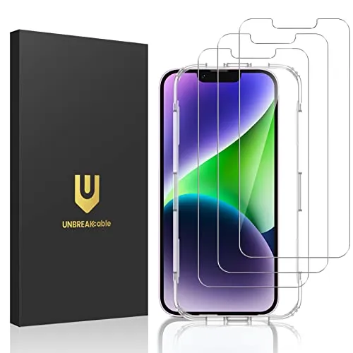 UNBREAKcable Schutzfolie für iPhone 16e/iPhone 14/iPhone 13/13 Pro [3 Stück], 9H Härte Schutzglas für iPhone 6,1 Zoll, [HD Klar Displayschutzfolie][Kratzfest][Anti-Fingerprint][Blasenfrei]