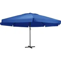 furnicato Sonnenschirm Azurblau mit Aluminium-Mast 600 cm