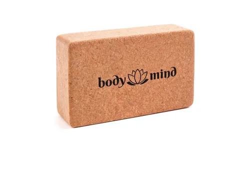 Body & Mind Yogablock Yogablock & Yoga Klotz aus Kork–Pilates Block, Fitnessblock & Zubehör, (100 % Natur, für Yoga, Pilates, Meditation & Fitness)
