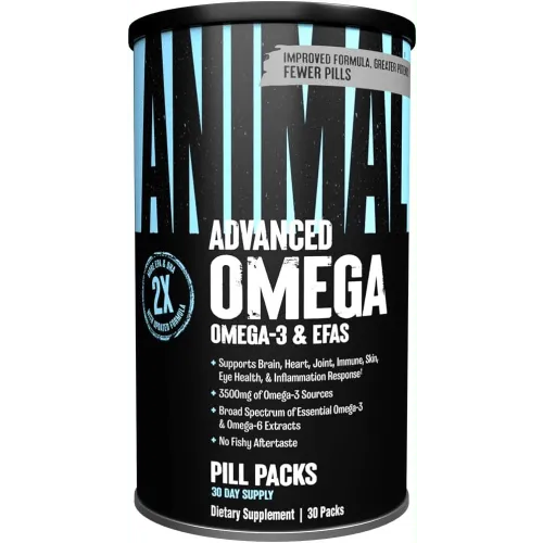 Universal Nutrition Animal Omega - 30 Packs - Nahrungsergänzungsmittel für optimale Herz- und Gehirngesundheit, enthält wertvolle Omega 3- und Omega 6-Fettsäuren aus hochwertigen Ölen, ideal für Sportler und gesundheitsbewusste Erwachsene.
