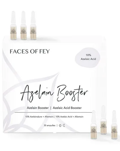 FACES OF FEY Gesichtsserum 10% Azelain Booster - 30 Ampullen für die gezielte Hautpflege. Das Serum unterstützt die Hautklarheit und sorgt für ein frisches Hautbild. Ideal für alle Hauttypen, auch empfindliche Haut.