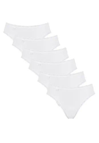 sloggi Tai-Slip 6er Pack 24/7 Cotton Lace (Spar-Set, 6-St) Tai Slip - Baumwolle - Atmungsaktiv - Perfekter Sitz