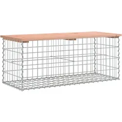 furnicato Gartenbank aus Gabionen 103x44x42 cm - Gabionen Gartenbank aus robustem Massivholz Douglasie, ideal für Garten und Terrasse. Mit einer Breite von 103 cm bietet sie komfortablen Platz zum Entspannen.