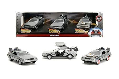 Jada Toys – DMC De Lorean Time Machine 3-Pack – Back to The Futur – 1/32