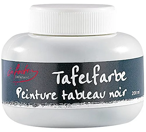 infactory Tafelwandfarbe: Streichbare Tafelfarbe für mit Kreide beschriftbare Wände, 200 ml (Schreibtafel zum Streichen, abwischbare Tafel selber Machen, Wandfarbe)
