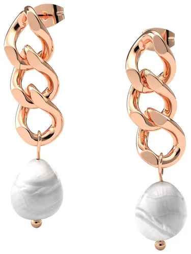 THIORA Paar Ohrhänger Gliederketten-Ohrringe Gold Damen – 18kt vergoldeter Edelstahl - Ohrhänger im modernen Gliederketten-Design, wasserfest und allergikerfreundlich, ideal für jeden Anlass, geliefert in eleganter Geschenkbox.