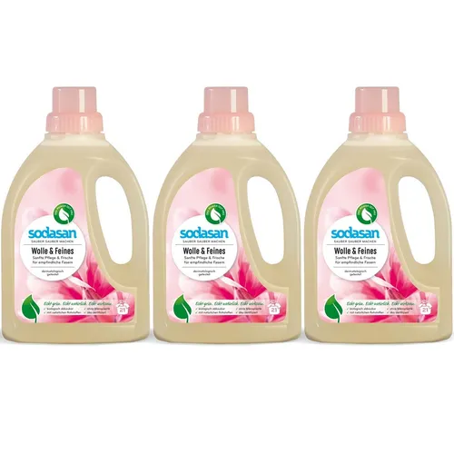 Sodasan Wolle & Feines Waschmittel 0,75L (3er Pack)