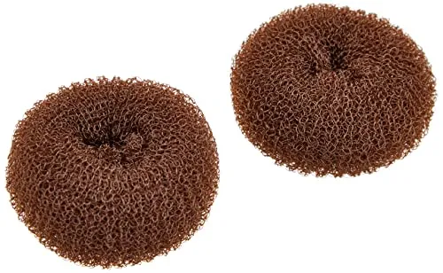 Denman Knotenring für Dutt, klein, braun, Durchmesser 6 cm, 2 Stück