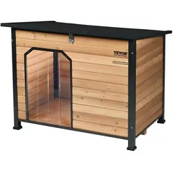 VEVOR Hundehütte für draußen – Wasserdicht, Erhöhter Boden, Bissfest