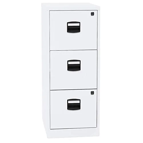 Bisley-Home Hängeregisterschrank PFA3F-696, 1-bahnig, 3 Schübe, weiß - Hängeregistraturschränke aus stabiler Stahlkonstruktion, ideal für A4-Formate. Mit langlebigen Teleskopschienen und abschließbarem Zylinderschloss für maximale Sicherheit.