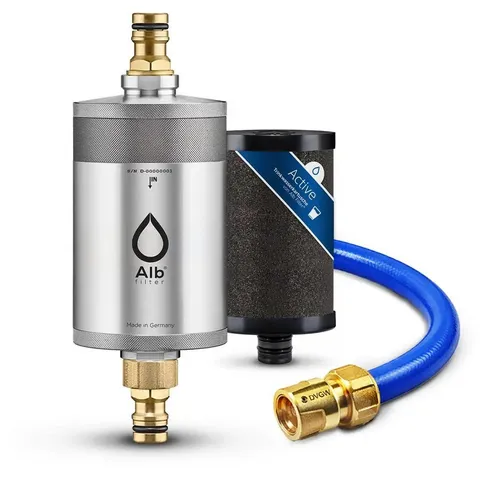 Alb Filter® MOBIL Active Trinkwasserfilter – Sauberes Trinkwasser für unterwegs - Mobiler Trinkwasserfilter mit Gardena-Anschluss für Boot, Yacht und Camping. Reduziert Schadstoffe und verbessert Geschmack und Geruch. Lebensmittelecht und DVWG-zertifiziert.
