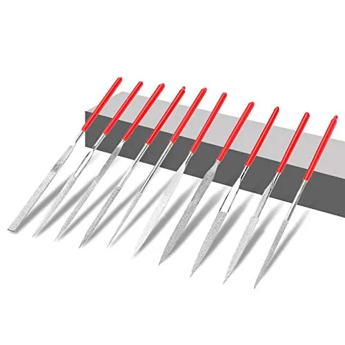 Drfeify Gitarrenfeilen, 10 Stück Fret Nut Sattel Slot Pickguard Schleifdateien Luthier Reparierwerkzeug Playing Accessories für Gitarre Violine