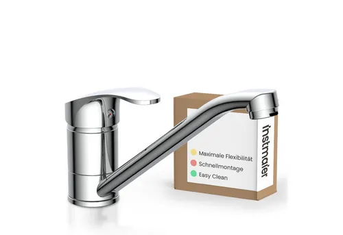 instmaier Spültischarmatur K1 - Hochdruck Wasserhahn für die Küche - Armaturen mit 360° schwenkbarem Auslauf und hochwertiger Keramikkartusche für leichtgängigen Betrieb. Ideal für jede Küche – einfach zu montieren und mit schönem Strahlbild.